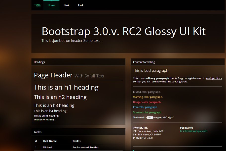 Download Bootstrap 3.0.! theme GlossyFlat