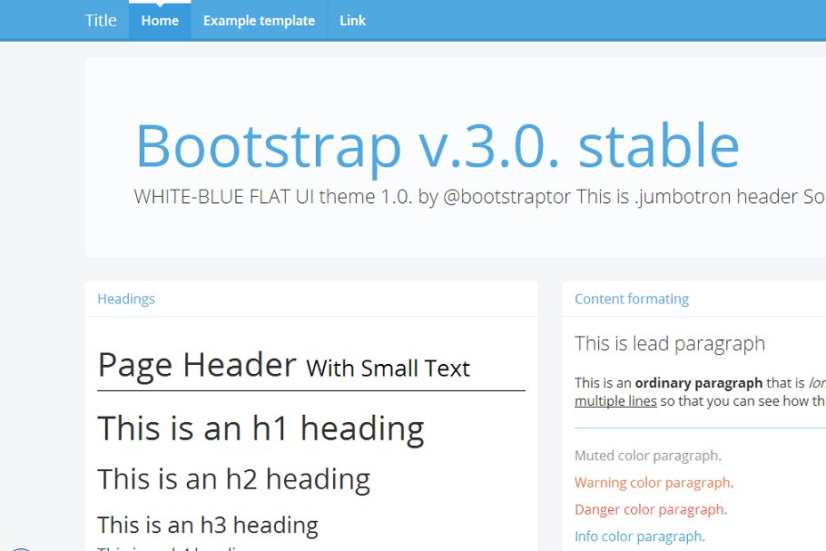 Download Bootstrap 3.0. RC2 theme white-blue