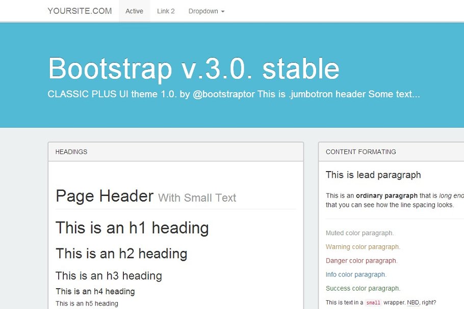 Download Bootstrap 3.0. WhiteFlatty theme