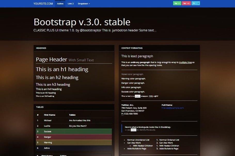 Download Bootstrap 3.0. Glossy blue theme