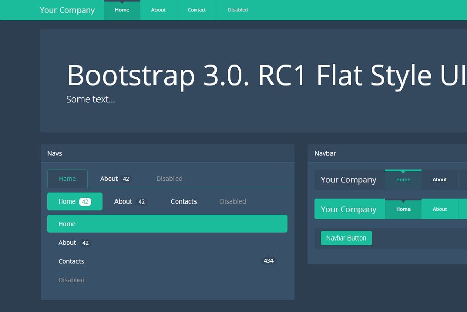 Download Bootstrap 3.0.v. theme Flat Dark UI