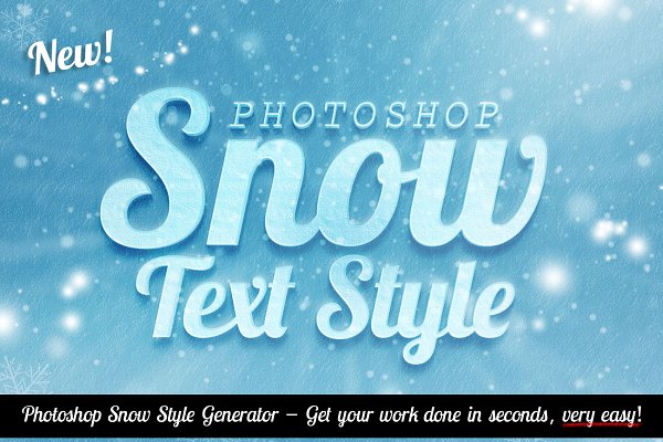 Download Snow Text Effect Psd for Photoshop