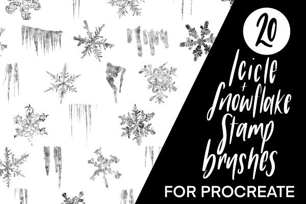 Download Procreate Icicle & Snowflake Brushes