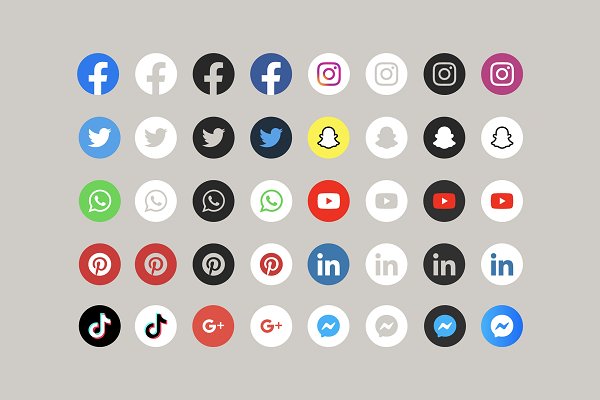 Download Social media icons round