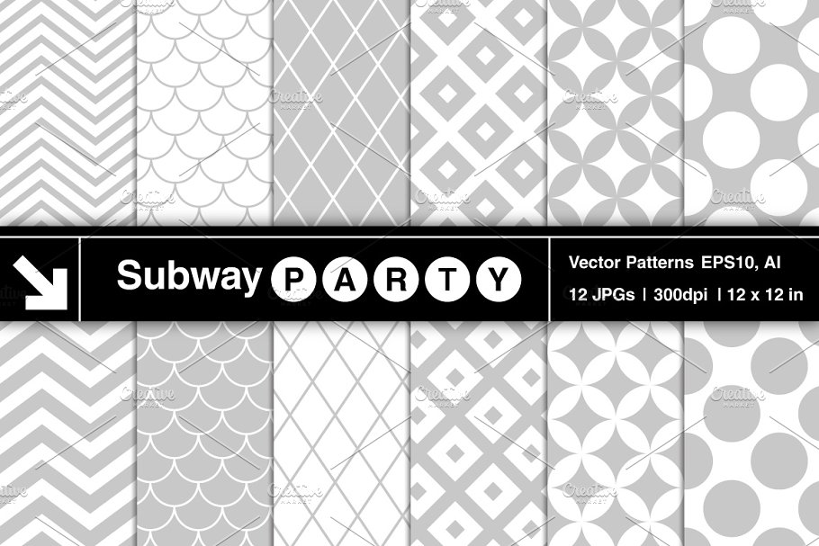 Download Vector Retro Geometric Gray Patterns