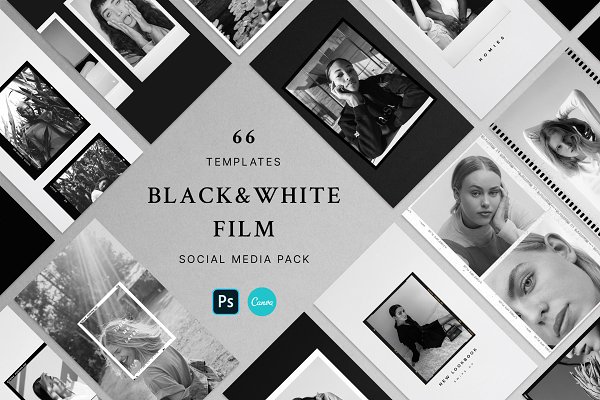 Download Black&White Film Frames Templates