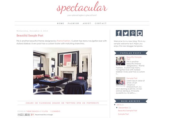 Download Blogger Template - Spectacular