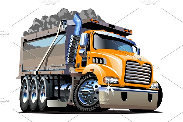 Download Vector Cartoon Dump Truck