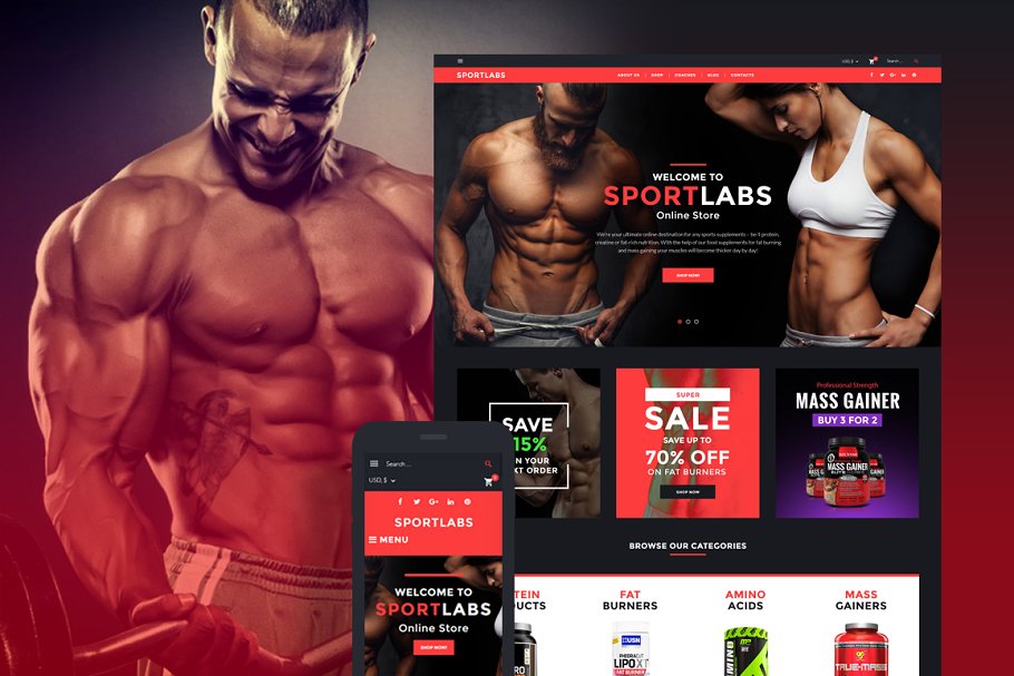 Download Sport Nutrition WooCommerce Theme