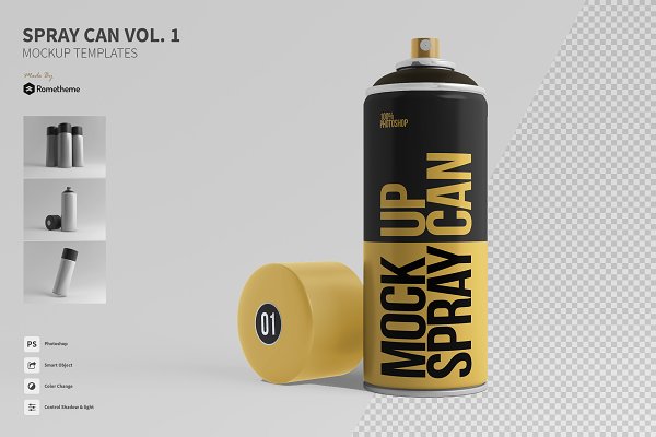 Download Spray Can Mockup Template vol. 01