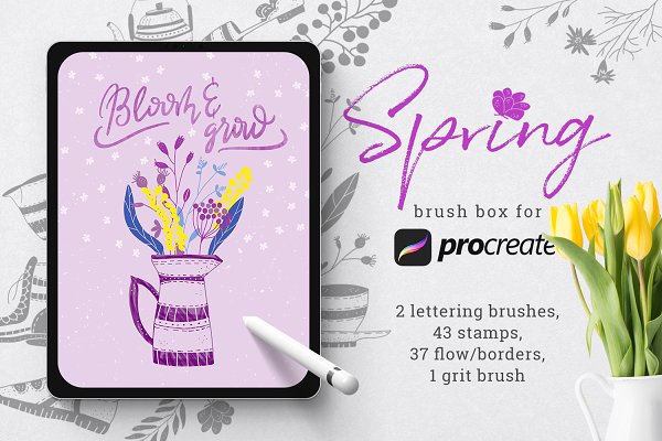 Download Spring brush box for Procreate