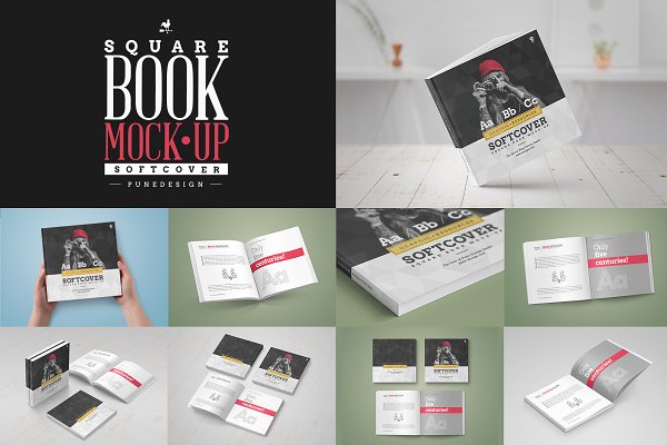 Download Softcover Square Book Mock-Up
