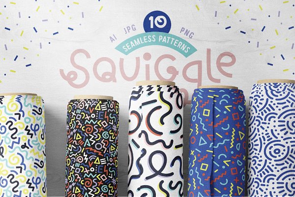 Download Squiggle - Abstract Memphis Patterns