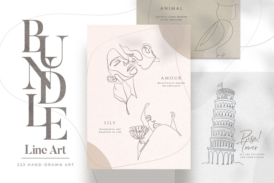 Download BUNDLE Line Art and illustrations