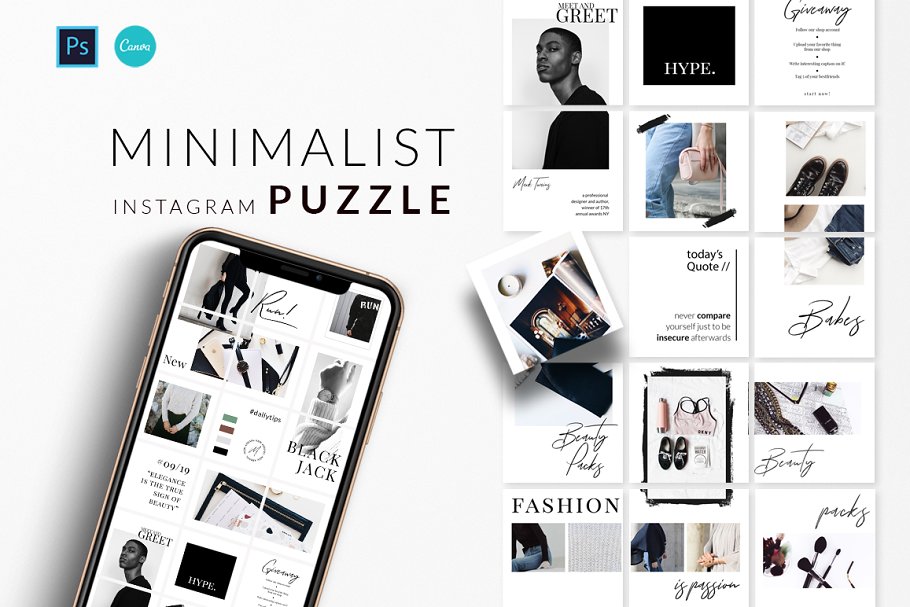Download Puzzle Instagram - Canva & PS