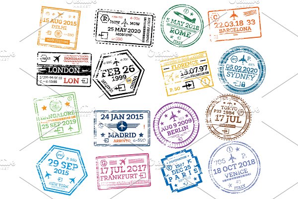 Download Collection of Passport Stamps