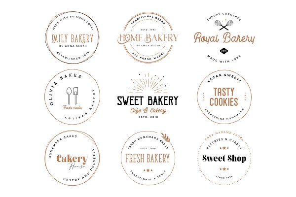 Download Bakery Stamp Logo Collection