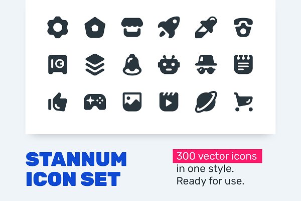 Download Stannum Icon Set - 300 Solid icons!