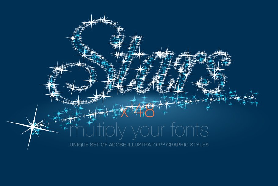 Download AI CS5 graphic styles shining Stars