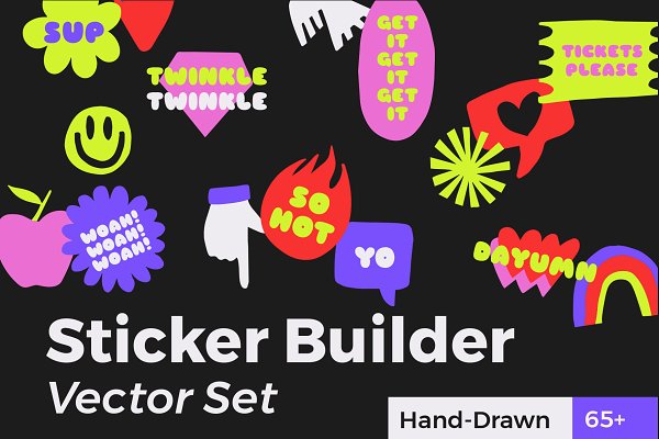 Download Sticker Builder Vector Set