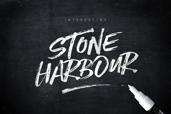 Download Stone Harbour Brush Font + Extras
