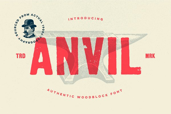 Download Anvil - Woodblock Display Font