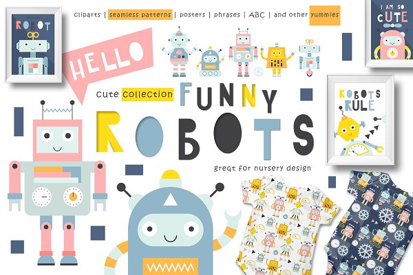 Download Nursery Art "Funny Robots" vol.3