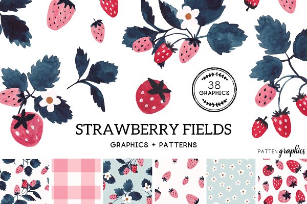 Download Watercolor Strawberry Fields