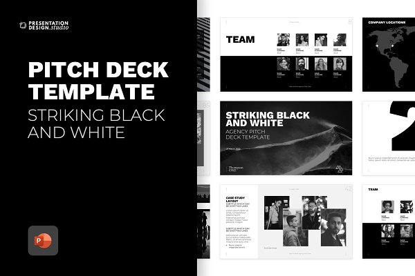 Download Striking B&W Pitch Deck Template