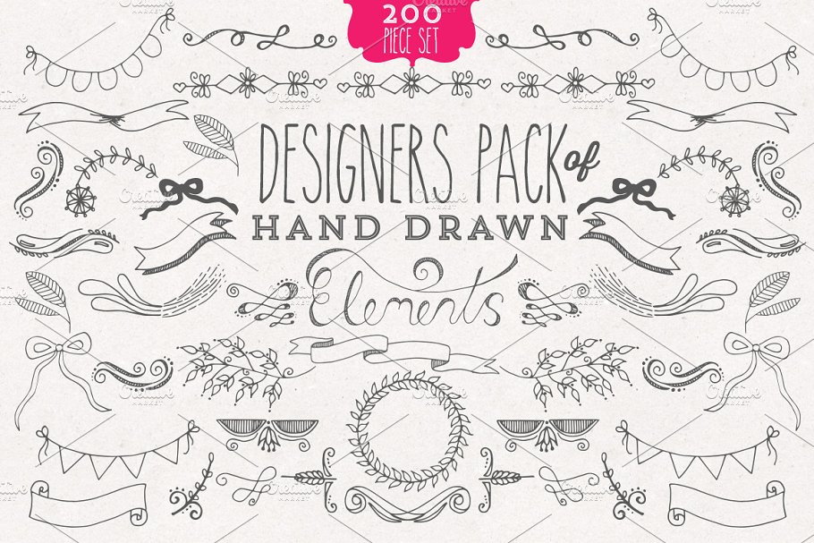 Download Hand drawn Designers Element Kit
