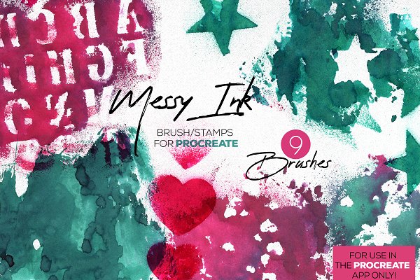 Download Procreate Messy Ink 2 Brush Stamps