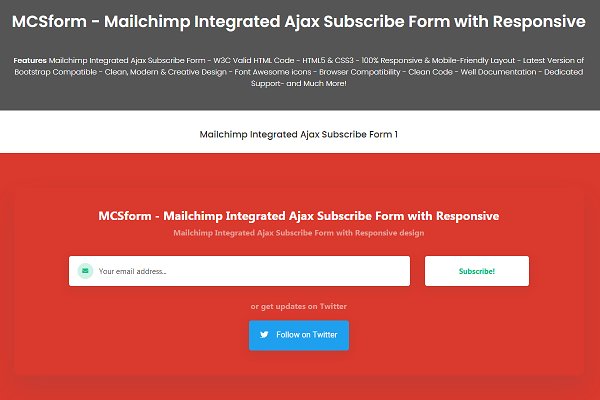 Download Mailchimp Integrated Ajax Form