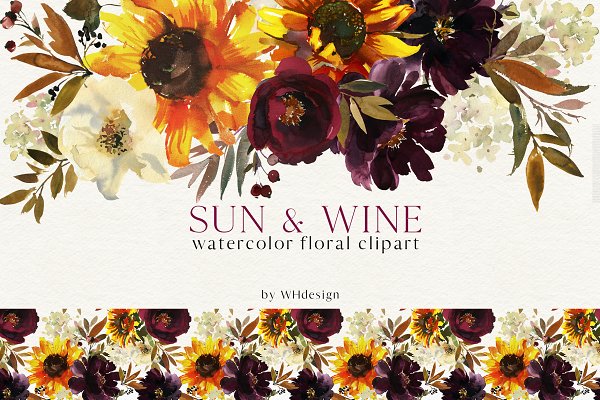 Download Sunflower Bordo Watercolor Clipart