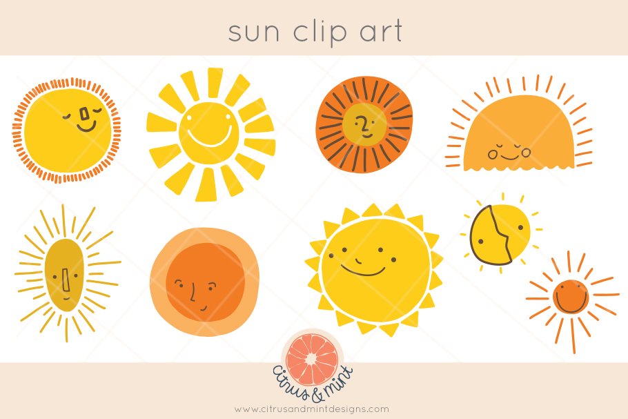 Download vintage sun clip art graphics