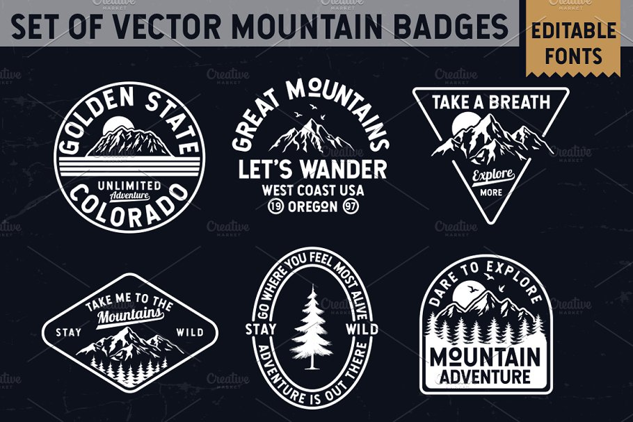 Download Vector Mountain Badges