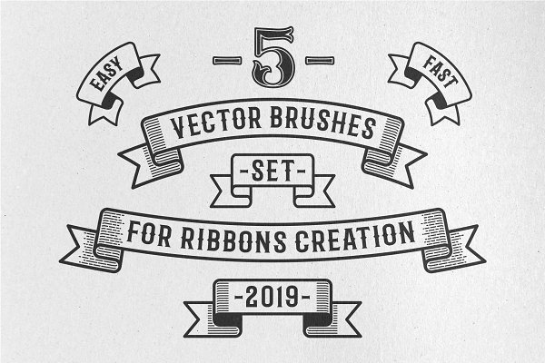 Download Vintage Ribbon Vector Brushes