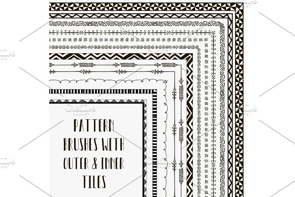Download Vector pattern brushes with outer and inner tiles