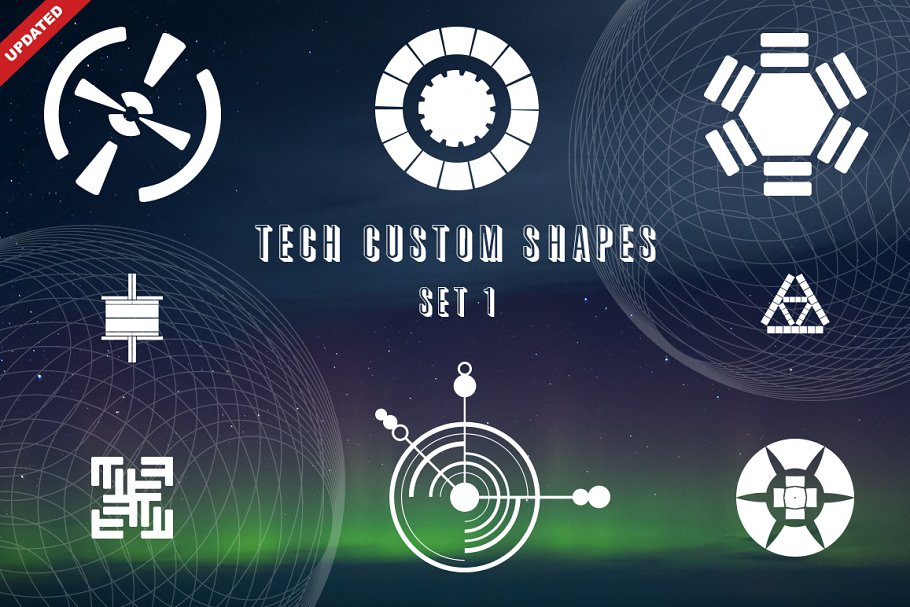 Download Tech Custom Shapes Set 1