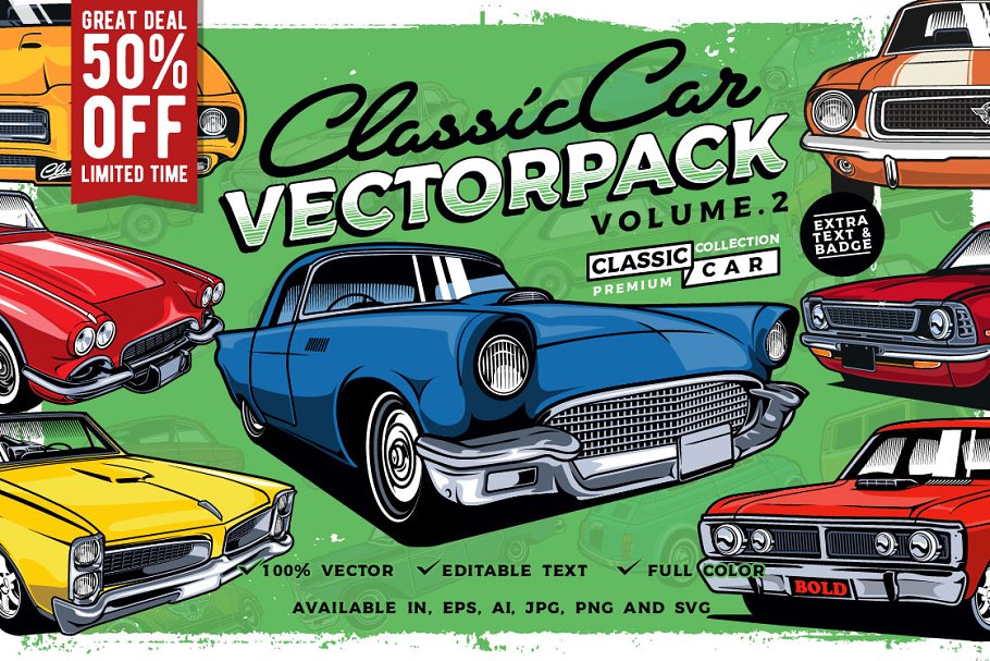 Download Classic Car Vector Pack vol 2