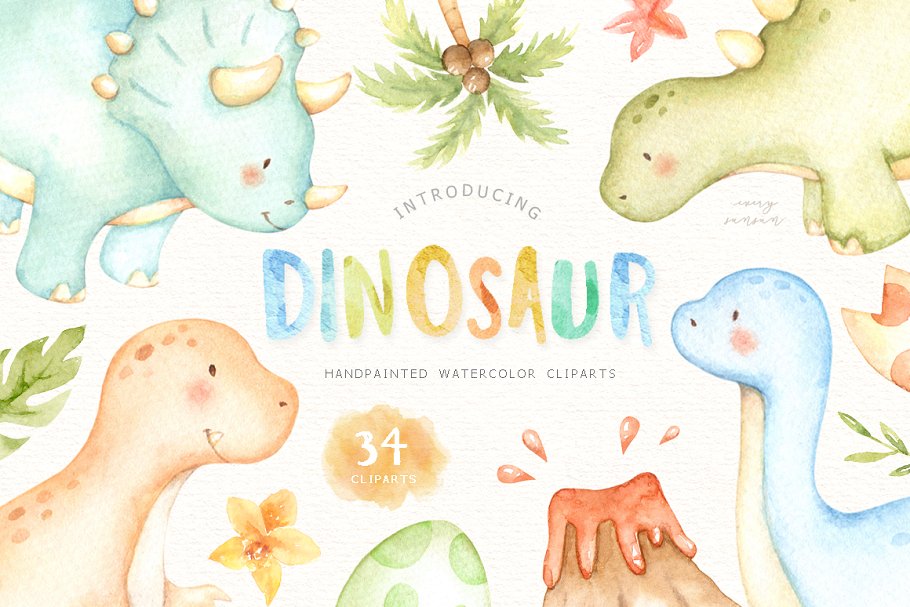Download Dinosaur Watercolor Clip Arts