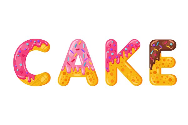 Download Donut cartoon cake biscuit font