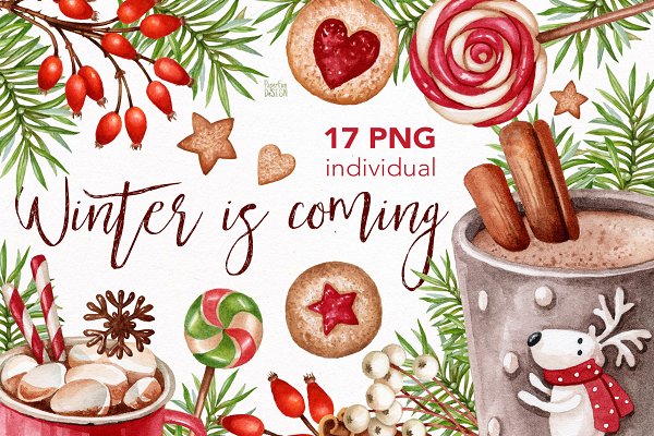 Download Watercolour Christmas PNG files