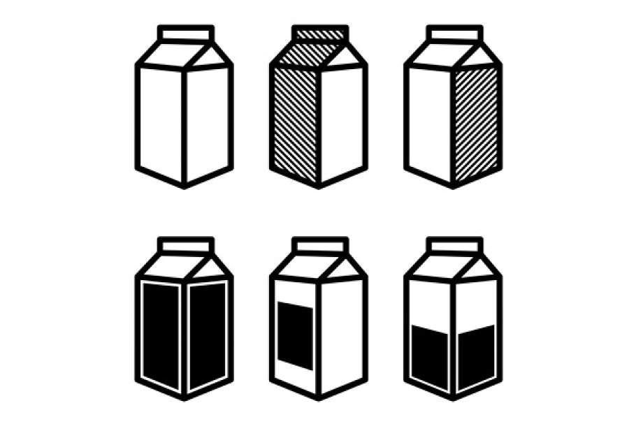 Download Milk and Juice Box Icons Set