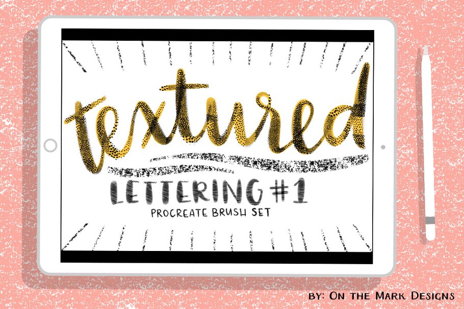 Download Textured Lettering Brushes Set 1