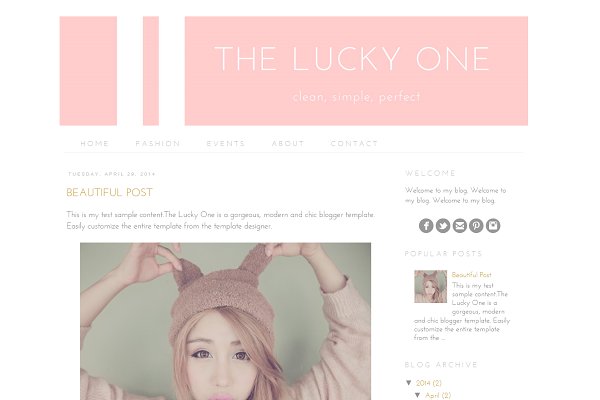 Download Blogger Template - The Lucky One