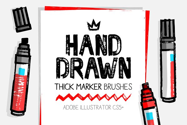 Download AI thick & dry marker brushes