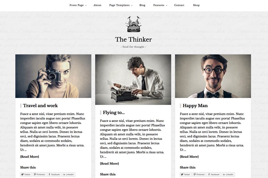 Download Thinker - Blogging WordPress Theme