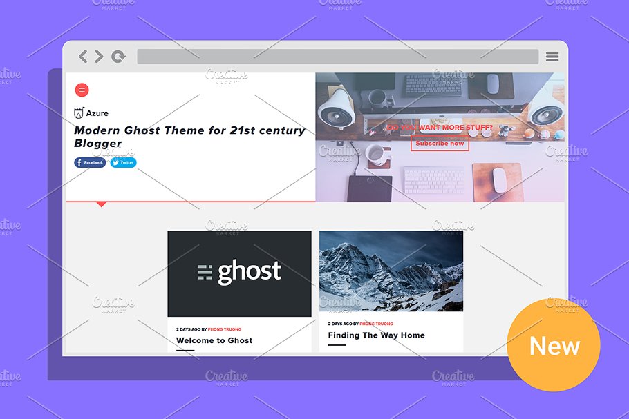 Download Azure - Modern Ghost Theme