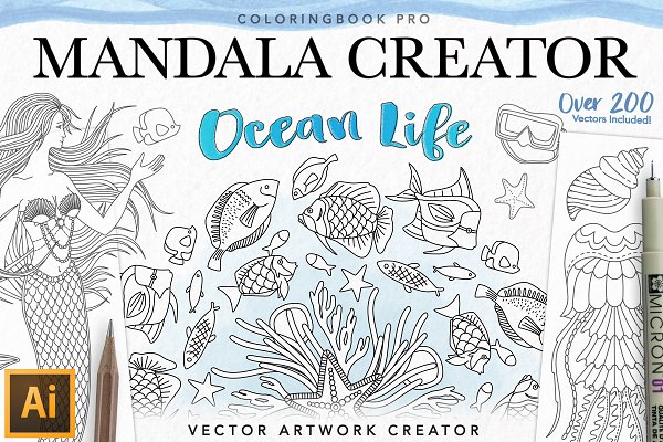Download Ocean Life Mandala Creator
