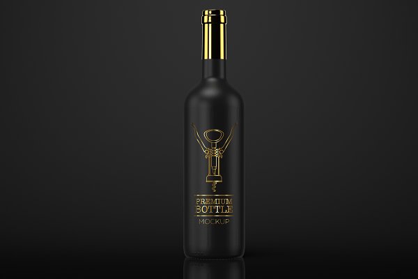 Download Premium Black Bottle Mockup